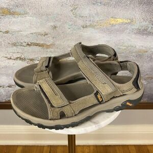 Teva Sandals Mens Size 9 Beige Suede Hook & Loop Hiking Outdoor Sport Comfort